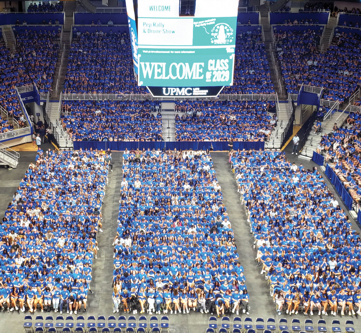 Crowded interior of the Petersen Events Center